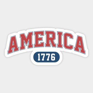 America Arched Varsity Font Sticker